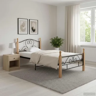 Obrázok produktu pre Maison Exclusive – kovový rám postele, čierny, 90 x 200 cm