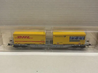 Produktbild von Fleischmann Container-u. Wechselbehälter-Tragwg SBB-Cargo 20\'DHL/Dt.Post  865250