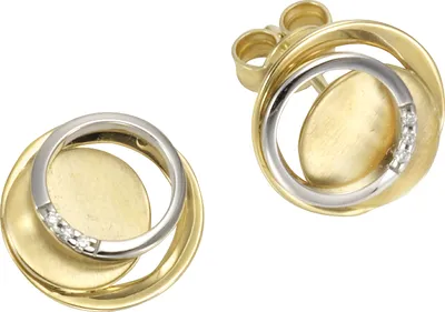 Produktbild von Orolino Ohrringe 585/- Gold 1,2cm mehrfarbig Brillant weiß 067320110-1