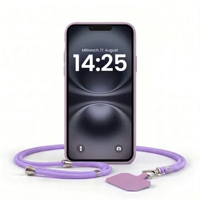 Produktbild von Handyhülle für Apple iPhone 17e mit Handykette Band Kordel Hülle Case Schutzhülle Lila Violett