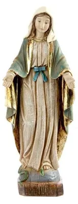 Madonnenfigur aus Harz, handbemalt, 21 cm