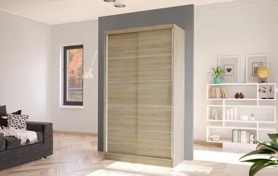 Produktbild von Eleganter Kleiderschrank ARINI 4 – Breite 100 cm, Sonoma-Eiche