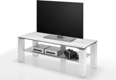 Zdjęcie produktu dla 21768 Szafka RTV ze schowkiem, 120 cm Biały