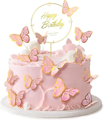 Imagen del producto de Decoración para pastel en 3D, con forma de mariposas, ideal para fiestas de cumpleaños