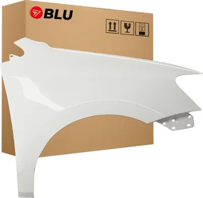 Zdjęcie produktu dla BLU Błotnik pasujący do Volkswagen Polo 6R1 LB9A Prawy Biały CandyWeiss | 2009-2017 | Przedni Przód | Lakierowany | Gotowy do montażu  | Stal
