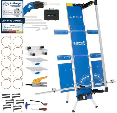 Produktbild von BAUTEC Styroporschneider GAZELLE 7 + STYROCUTTER 250W » Set inkl. 10 Schneidedrähte, Gerüsthalterung, Schleifraspel
