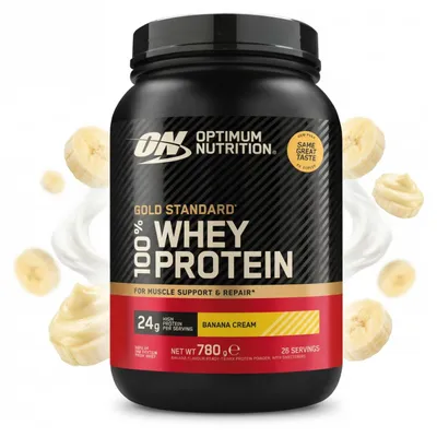 Produktbild von Optimum Nutrition 100% Whey Gold Standard (768g) Banana Cream - Eiweiße - Molkenprotein-Mischung