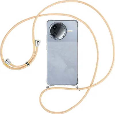 Produktbild von Handykette Backcover-Schutzhülle mit Band (Metall silberfarben) für Xiaomi Redmi K80 5G - Goldkordel