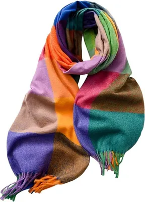 Produktbild von Schal Damen Winter Kariert Winterschal Weicher Warmer Damenschal Mit Quasten