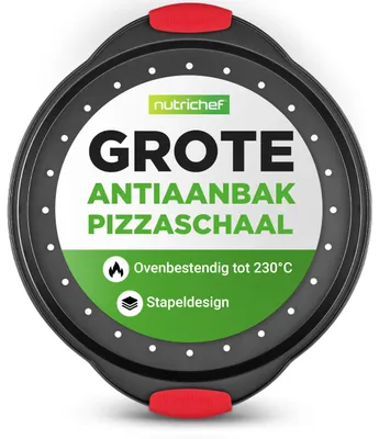 Pizzaplatte aus Kohlenstoffstahl, antihaftbeschichtet, 37,6 cm, ofenfest