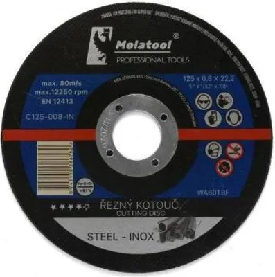 Zdjęcie produktu dla Tarcza tnąca 125 x 0,8 x 22,2 mm, do metalu, Molatool Profi