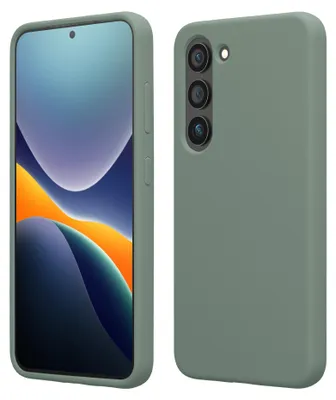 Produktbild von kwmobile Handyhülle für Samsung Galaxy S23 Hülle - Case Silikon - Kabelloses Laden - Schutzhülle Cover in Rainwashed Grün