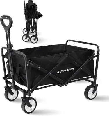Produktbild von Walden Sports faltbarer Festival Trolley 90kg belastbar Gartenwagen Strandwagen All Terrain Raeder kompakt zusammenklappbar Transportwagen