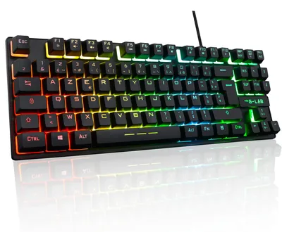 Obrázok produktu pre Herná klávesnica TKL s USB pripojením, rozloženie AZERTY, francúzština - Membránová klávesnica