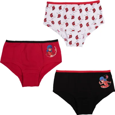 Produktbild von Miraculous Panty für Mädchen Kinder Slip Unterhose Unterwäsche Mehrfarbig Bunt (3er Pack) 110-116