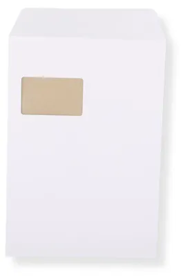 Produktbild von C4 Papprückwandtaschen mit Fenster Weiß · stabiler Karton · Umschläge 229 x 324 mm 200 Stück