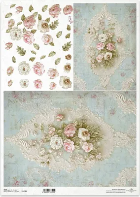Immagine prodotto di Carta di riso per decoupage carta artigianale per decoupage A3 R1458L Fiori 3D Bouquet