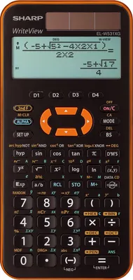 Produktbild von Sharp EL-W531 XG YR Schulrechner orange, Solar + Batterie, 335 Funktionen, wissenschaftlicher Taschenrechner,