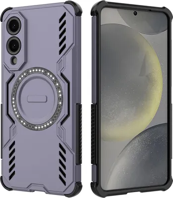 Produktbild von Magnetisch Hülle für Samsung Galaxy S25 Edge, Hybrid PC TPU Bumper Stoßfestes Loch Wärmeableitung Handyhülle Lila