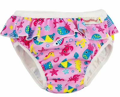 Produktbild von Imse Vimse Schwimmwindel, Badewindel, Aquawindel, Babybadehose Pink Sea Life S (small) 5-8 kg