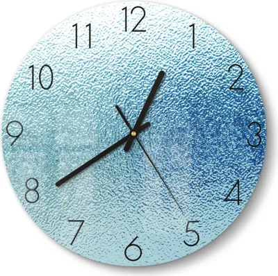Produktbild von DEQORI Glasuhr Ø30 cm Zahlen 'Milchglas mit Blaustich' Wanduhr Glas Uhr Design leise