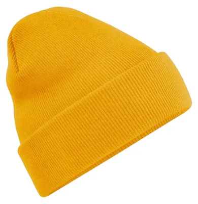 Image de Bonnet unie en tricot Beechfield pour adultes FK1482 (taille unique) (moutarde)