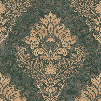 Immagine prodotto di Carta da parati in lana Profhome 379011-GU leggermente goffrata verde opaco oro 5,33 m2