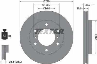 Zdjęcie produktu dla Tarcza Hamulcowa Mitsubishi Przód Pajero 07- 290X26