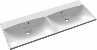 Produktbild von Sapho MARIA Gussmarmor-Doppelwaschtisch 120x46cm ohne Loch für Armatur, weiß