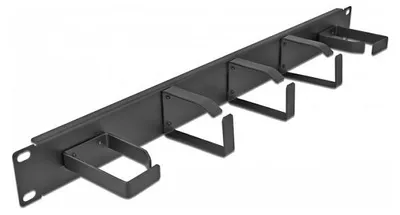 Immagine prodotto di Delock 19? Kabelmanagement Rangierpanel mit 5 Metall Bügeln (2 x horizontal, 3 x vertikal) 1 HE schwarz