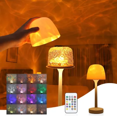 Produktbild von Sternenhimmel Projektor Ozeanlampe – Wasserwellenlampe mit 16 Farben, Dimmbares & Drehbares Nachtlicht mit Fernbedienung, Wiederaufladbare LED Lampe