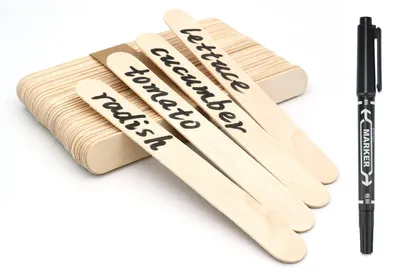 Pflanzenstecker 100er-Set, 15 cm, Holz, wetterbeständig, beschreibbar