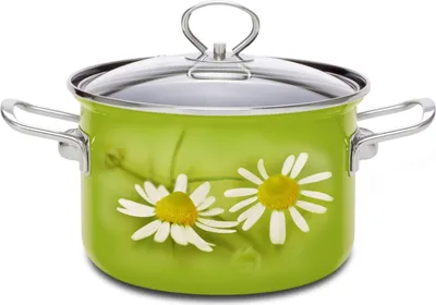 Produktbild von Emailtopf mit Glasdeckel Daisy 20 cm 3,6 l
