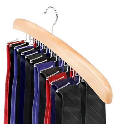 Immagine prodotto di Solidchoice - Porta cravatte in legno con 24 ganci, organizer per armadio