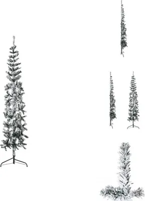 Produktbild von vidaXL Künstlicher Halb-Weihnachtsbaum mit Schnee Schlank 210 cm -  Weihnachtsbäume