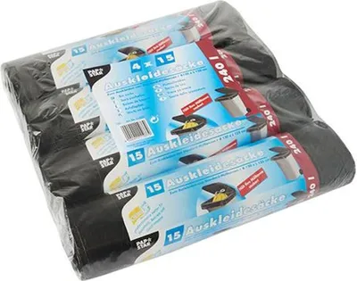 Produktbild von Auskleidesäcke für Mülltonnen 240 l 135 cm x 120 cm schwarz 16 my