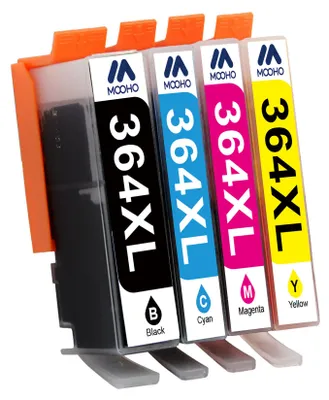 Four ink cartridges are arranged side-by-side in a holder.
