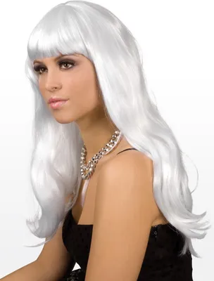 Image de Cheveux longs blancs - perruque de costume pour le carnaval