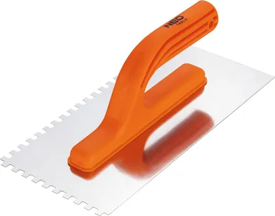 Produktbild von NEO TOOLS Glättekelle, gezahnt, 270 x 125 mm, zahn: 6mm Traufel mit Edelstahlblatt|Ergonomischer, Kunststoffgriff, Blatt aus rostfreiem Stahl