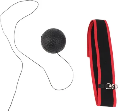 Produktbild von Boxen Reaktionsball, mit Kopfband, schwarz, 22g leicht, für Schlaggeschwindigkeit & Koordination, ideal für Pausen & Fitness