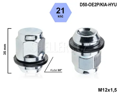 Immagine prodotto di Dado ruota Carbonado M12x1,5 a collare conico con rondella in plastica K21 zincata Hyundai