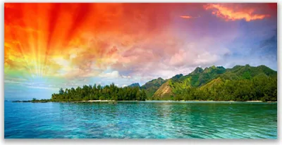 Produktbild von Glasbilder 120x60 Wandbild Druck auf Glas Meer Wald Landschaft