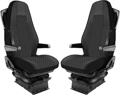 Productafbeelding van Stoelhoezen kunstleer 1+1 voor vrachtwagens - pasvorm voor Volvo Fh Euro 6 - grijs