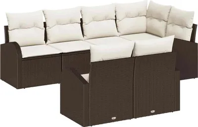 Immagine prodotto di Set Divano da Giardino Marrone polyrattan