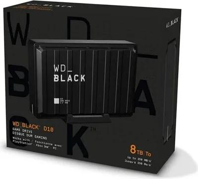 Immagine prodotto di WD_BLACK D10 Game Drive WDBA3P0080HBK - Disco rigido - 8 TB - esterno (portatile) - USB 3.2 Gen 1 - 7200 giri/min - Nero