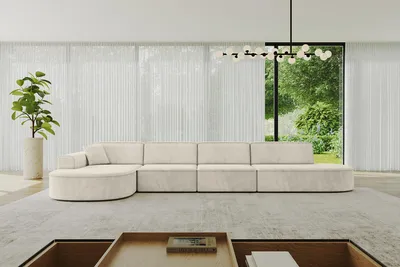 Produktbild von ALTDECOR Ecksofa in L-Form MARI-L3 - 413x171x79,5 cm Beige - Corner Sofa Bett Eckcouch Couch Wohnlandschaft Cauchsofa