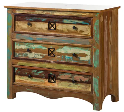 Immagine prodotto di MASSIVMOEBEL24 | Comò  in legno riciclato 100x42x88 laccato multicolore NATURE OF SPIRIT #49