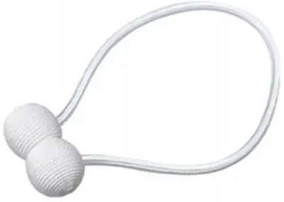 Produktbild von Magnetische Gardinenclips, dekorative Gardinenverschlüsse, weiße Kordel