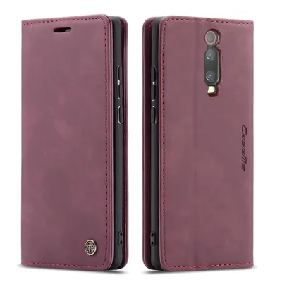 Obrázek produktu pro Xiaomi Mi 9T Pouzdro, RetroPolyuretanKožené Pouzdro, Kapsy na Karty, Magnetické Uzavírání, Pouzdro s Funkcí Stojánku pro Xiaomi Mi 9T červené