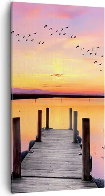 Produktbild von Bild auf Leinwand - Leinwandbild - Fußgängerbrücke Sommer Menschen Liebe - 55x100cm - Wand Bild - Wanddeko - Leinwanddruck - Bilder - Kunstdruck - Leinwand bilder - Wandkunst - PA55x100-3056